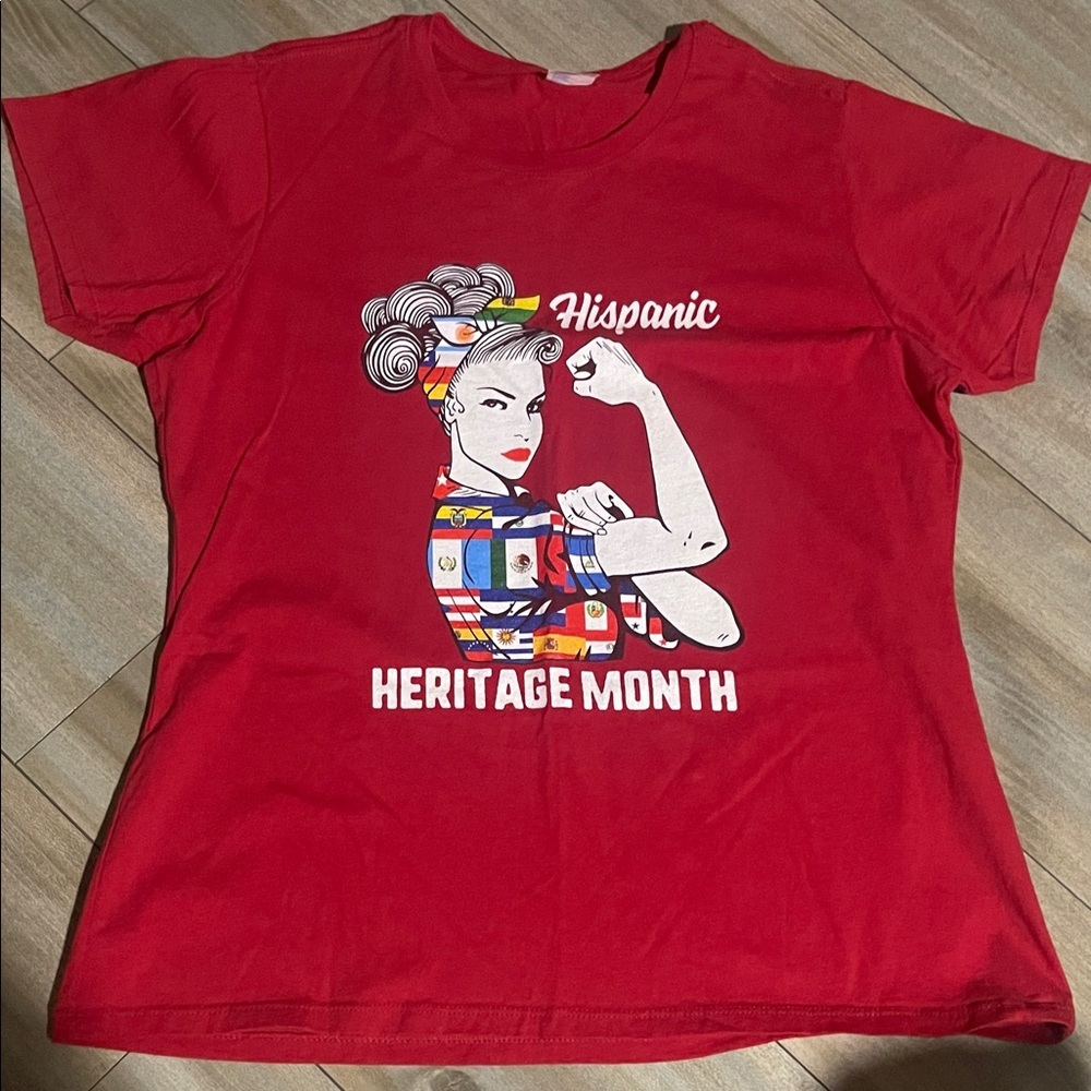 Red Hispanic Heritage Month Graphic T-Shirt